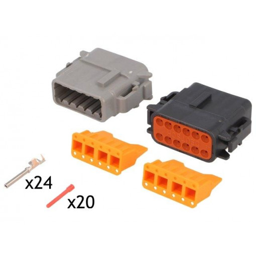 S-DTM 06-12 SAB-0201; Connector: automotive; DTM; for cable; crimped; Polarisation: A,B; DEUTSCH