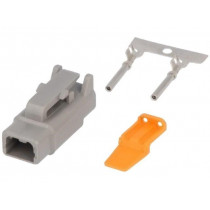 S-DTM 06-2 S; Connector: wire-wire; DTM; plug; female; Size: 20; 0.5÷1.5mm2; PIN: 2; DEUTSCH