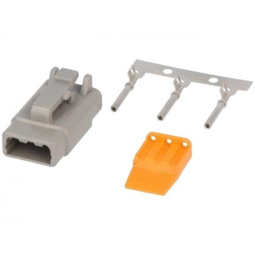 S-DTM 06-3 S; Connector: wire-wire; DTM; plug; female; Size: 20; 0.5÷1.5mm2; PIN: 3; DEUTSCH