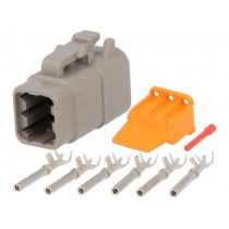 S-DTM 06-6 S; Connector: wire-wire; DTM; plug; female; Size: 20; 0.5÷1.5mm2; PIN: 6; DEUTSCH