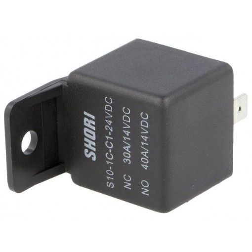 S10-1C-C1-24VDC; Relay: electromagnetic; SPDT; Ucoil: 24VDC; 40A; automotive; 1.8W; SHORI ELECTRIC S10-1C-C1-24VDC; Relay: electromagnetic; SPDT; Ucoil: 24VDC; 40A; automotive; 1.8W; SHORI ELECTRIC