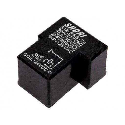 S12-PAS-24; Relay: electromagnetic; SPST-NC; Ucoil: 24VDC; Icontacts max: 30A; SHORI ELECTRIC