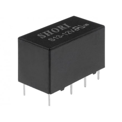 S13-12V-2C; Relay: electromagnetic; DPDT; Ucoil: 12VDC; 0.5A/125VAC; 1A/30VDC; SHORI ELECTRIC S13-12V-2C; Relay: electromagnetic; DPDT; Ucoil: 12VDC; 0.5A/125VAC; 1A/30VDC; SHORI ELECTRIC