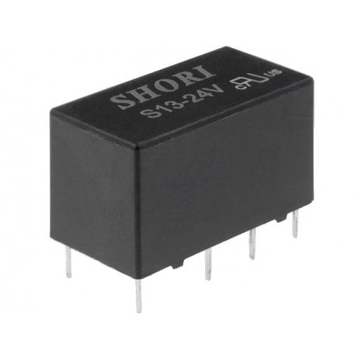 S13-24V-2C; Relay: electromagnetic; DPDT; Ucoil: 24VDC; 0.5A/125VAC; 1A/30VDC; SHORI ELECTRIC S13-24V-2C; Relay: electromagnetic; DPDT; Ucoil: 24VDC; 0.5A/125VAC; 1A/30VDC; SHORI ELECTRIC
