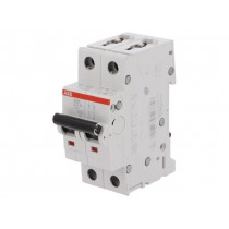 2CDS252001R0984; Circuit breaker; 400VAC; Inom: 0.5A; Poles: 2; DIN; Charact: C; 6kA; ABB