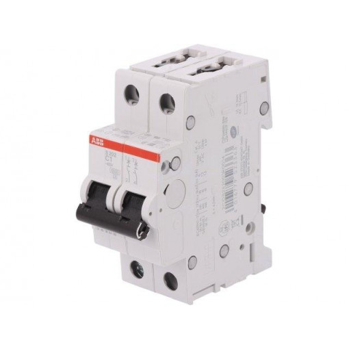 2CDS252001R0014; Circuit breaker; 400VAC; Inom: 1A; Poles: 2; DIN; Charact: C; 6kA; ABB