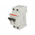 2CDS252001R0024; Circuit breaker; 400VAC; Inom: 2A; Poles: 2; DIN; Charact: C; 6kA; ABB