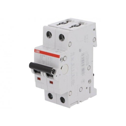 2CDS272001R0064; Circuit breaker; 400VAC; Inom: 6A; Poles: 2; DIN; Charact: C; 10kA; ABB