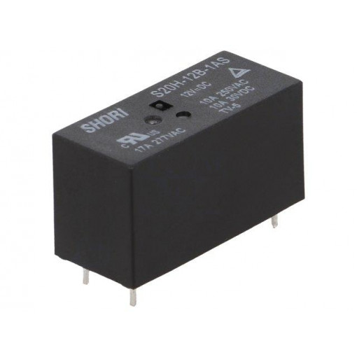 S20H-12B-1AS; Relay: electromagnetic; SPST-NO; Ucoil: 12VDC; Icontacts max: 12A; SHORI ELECTRIC