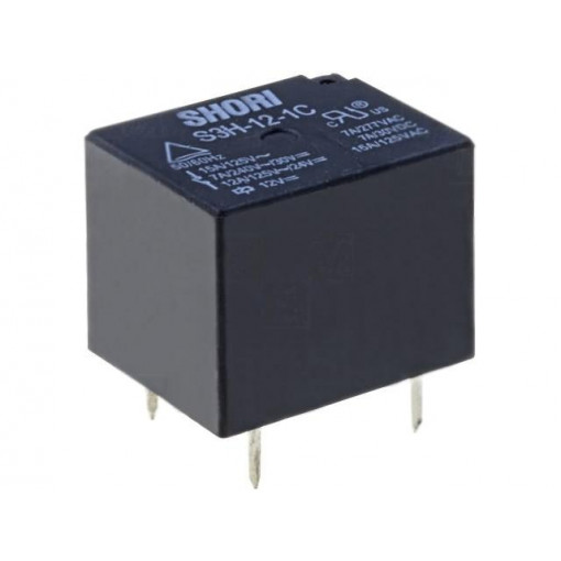 S3H-12-1C; Relay: electromagnetic; SPDT; Ucoil: 12VDC; 7A/277VAC; 7A/30VDC; SHORI ELECTRIC S3H-12-1C; Relay: electromagnetic; SPDT; Ucoil: 12VDC; 7A/277VAC; 7A/30VDC; SHORI ELECTRIC