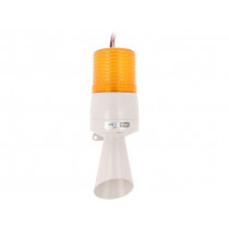 S60ADB-24-A; Signaller: lighting-sound; 24VDC; bulb; amber; IP54; Ø86x233mm; QLIGHT
