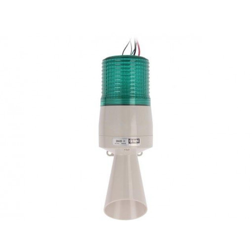 S60ADB-24-G; Signaller: lighting-sound; 24VDC; bulb; green; IP54; Ø86x233mm; QLIGHT