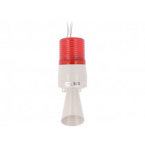 S60ADL-24-R; Signaller: lighting-sound; 24VDC; LED; red; IP54; Ø86x233mm; 125mA; QLIGHT