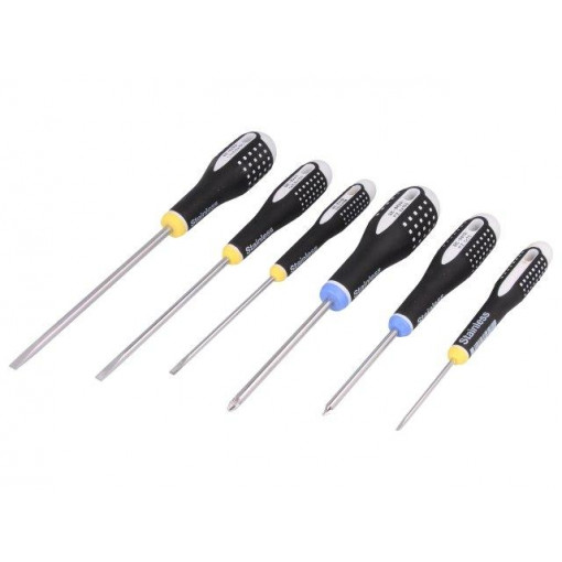 BE-9882I; Kit: screwdrivers; Pcs: 6; Pozidriv cross,slot; BAHCO