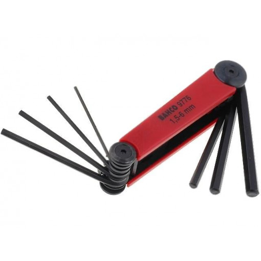 BE-9776; Key set; hexagon keys; Chrom-vanadium steel; BAHCO