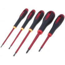 BE-9881S; Kit: screwdrivers; Pcs: 5; insulated; 1kVAC; Phillips,slot; BAHCO