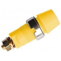 SAB 6922 AU/GE; Socket; 4mm banana; 32A; 1kVDC; yellow; gold-plated; screw; 39mm; SCHÜTZINGER