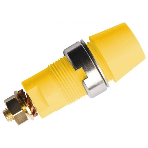 SAB 6922 AU/GE; Socket; 4mm banana; 32A; 1kVDC; yellow; gold-plated; screw; 39mm; SCHÜTZINGER