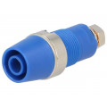 SAB 6922 NI/BL; Socket; 4mm banana; 32A; 1kVDC; blue; nickel plated; screw; 39mm; SCHÜTZINGER