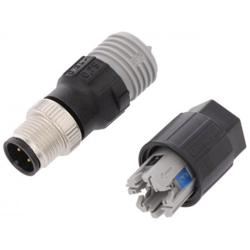 SACC-M12MS-4QO-0,75-M 1641785; Plug; circular; PIN: 4; male; A code-DeviceNet / CANopen; IP65; PHOENIX CONTACT