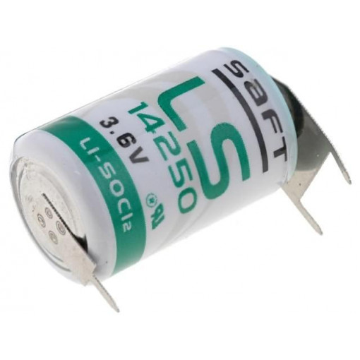 LS 14250PF; Battery: lithium; 3.6V; 1/2AA; 3pin,positive pole: 2pin; 1200mAh; SAFT LS 14250PF; Battery: lithium; 3.6V; 1/2AA; 3pin,positive pole: 2pin; 1200mAh; SAFT