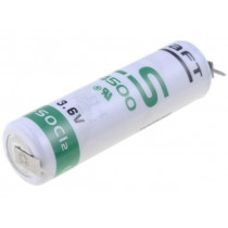 LS 14500 PCB 1X1; Battery: lithium; 3.6V; AA; 2pin; Ø14.5x50mm; 2600mAh; SAFT
