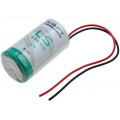 LS33600FL; Battery: lithium; 3.6V; D; 150mm leads; Ø33.5x61.5mm; 17000mAh; SAFT