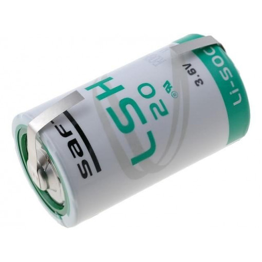 LS H20CNR; Battery: lithium; 3.6V; D; soldering lugs; Ø33.5x61.5mm; 13000mAh; SAFT LS H20CNR; Battery: lithium; 3.6V; D; soldering lugs; Ø33.5x61.5mm; 13000mAh; SAFT