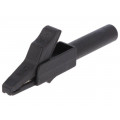 24.0157-21; Crocodile clip; 15A; black; 4mm; Conform to: EN61010 300VCAT II; STÄUBLI
