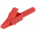 24.0157-22; Crocodile clip; 15A; red; 4mm; Conform to: EN61010 300VCAT II; STÄUBLI