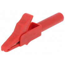 24.0157-22; Crocodile clip; 15A; red; 4mm; Conform to: EN61010 300VCAT II; STÄUBLI