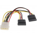 68524; Transition: adapter; SATA plug x2,Molex male; 0.15m; Goobay
