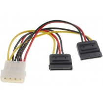 68524; Transition: adapter; SATA plug x2,Molex male; 0.15m; Goobay