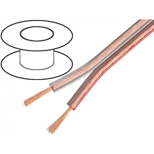 15121; Wire: loudspeaker cable; 2x0,5mm2; stranded; OFC; transparent; Goobay