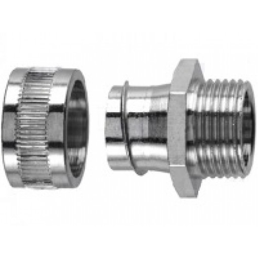 166-30300; Straight terminal connector; ØBraid : 10mm; brass; HelaGuard SC; HELLERMANNTYTON