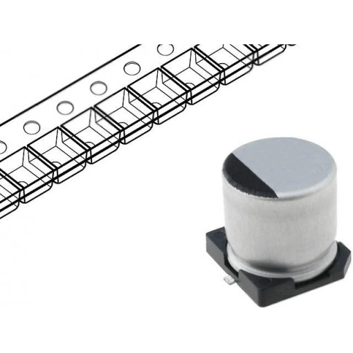 SC1E476M6L005VR; Capacitor: electrolytic; SMD; 47uF; 25VDC; Ø6.3x5.3mm; ±20%; 2000h; SAMWHA SC1E476M6L005VR; Capacitor: electrolytic; SMD; 47uF; 25VDC; Ø6.3x5.3mm; ±20%; 2000h; SAMWHA