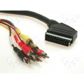 50132; Cable; RCA plug x6,SCART plug; 1.5m; Goobay