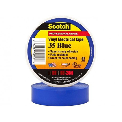 ; Tape: electrical insulating; W: 19mm; L: 20m; Thk: 0.178mm; blue; 3M