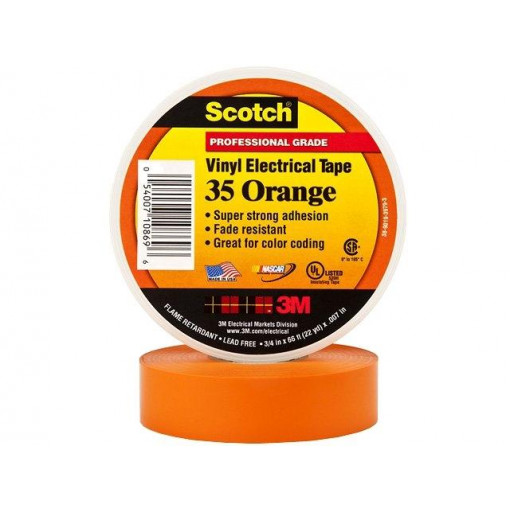 ; Tape: electrical insulating; W: 19mm; L: 20m; Thk: 0.178mm; orange; 3M
