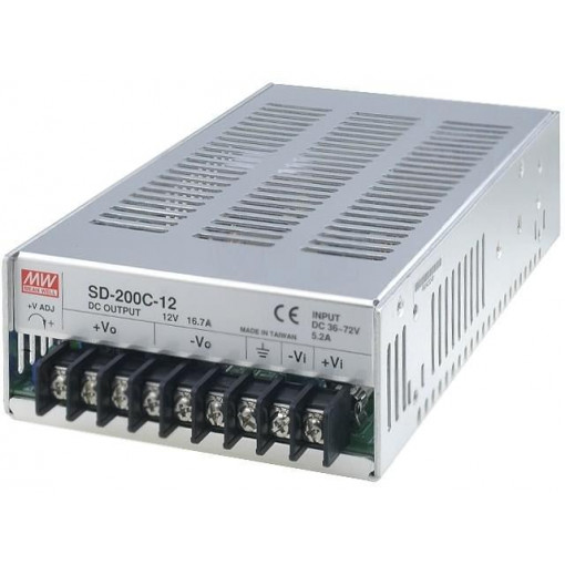 SD-200C-12; Converter: DC/DC; 200.4W; Uin: 36÷72V; Uout: 12VDC; Iout: 16.7A; MEAN WELL