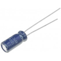 SD1C107M05011PC; Capacitor: electrolytic; THT; 100uF; 16VDC; Ø5x11mm; Pitch: 2mm; SAMWHA