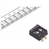 SDA02H0SBR; Switch: DIP-SWITCH; Poles number: 2; OFF-ON; 0.025A/24VDC; Pos: 2; C&K