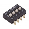 SDA04H1SBD; Switch: DIP-SWITCH; Poles number: 4; OFF-ON; 0.025A/24VDC; Pos: 2; C&K