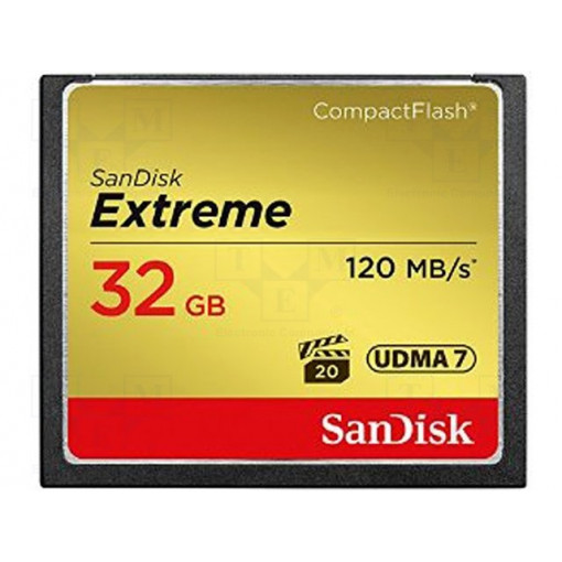 SDCFXSB-032G-G46; Memory card; Compact Flash; 32GB; Read: 120MB/s; Write: 60MB/s; SANDISK SDCFXSB-032G-G46; Memory card; Compact Flash; 32GB; Read: 120MB/s; Write: 60MB/s; SANDISK