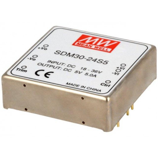 SDM30-24S5; Converter: DC/DC; 25W; Uin: 18÷36V; 5VDC; Iout: 5A; 2