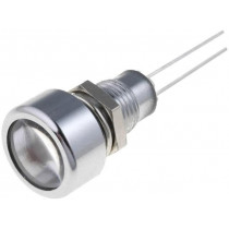 SDML080; Indicator: LED; flat; Cutout: Ø8.2mm; IP67; for PCB; brass; ØLED: 5mm; SIGNAL-CONSTRUCT