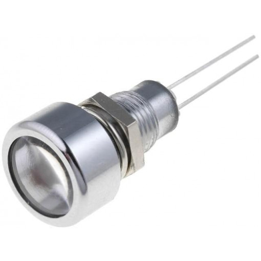 SDML080; Indicator: LED; flat; Cutout: Ø8.2mm; IP67; for PCB; brass; ØLED: 5mm; SIGNAL-CONSTRUCT