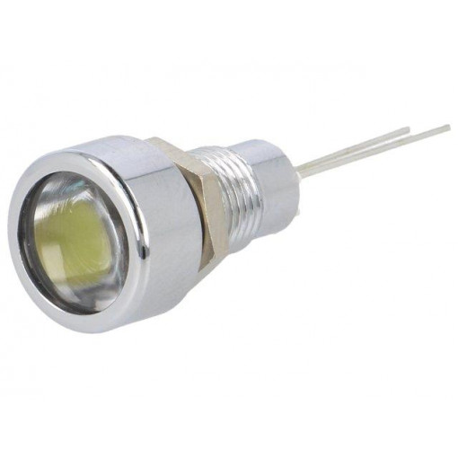 SDML081; Indicator: LED; flat; Cutout: Ø8.2mm; IP67; for PCB; brass; ØLED: 5mm; SIGNAL-CONSTRUCT
