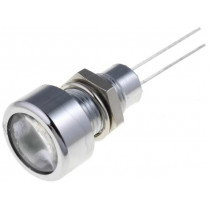 SDML082; Indicator: LED; flat; Cutout: Ø8.2mm; IP67; for PCB; brass; ØLED: 5mm; SIGNAL-CONSTRUCT