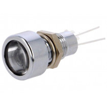 SDML086; Indicator: LED; flat; Cutout: Ø8.2mm; IP67; for PCB; brass; ØLED: 5mm; SIGNAL-CONSTRUCT